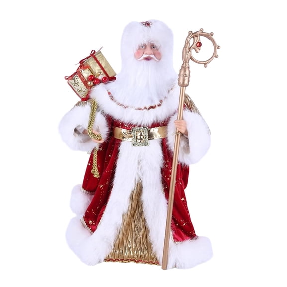 Santa Claus Figurine Christmas Doll Standing Festive Plastic Material for Holiday Home Decor