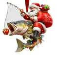 thumbnail image 1 of Santa Claus Fishing Ornaments - 2D Acrylic Fishing Santa Keepsake, Christmas Decorations for Tree, Cute Christmas Hanging Ornaments, Heartwarming Christmas Gifts for Friends Holiday Parties, 1 of 7