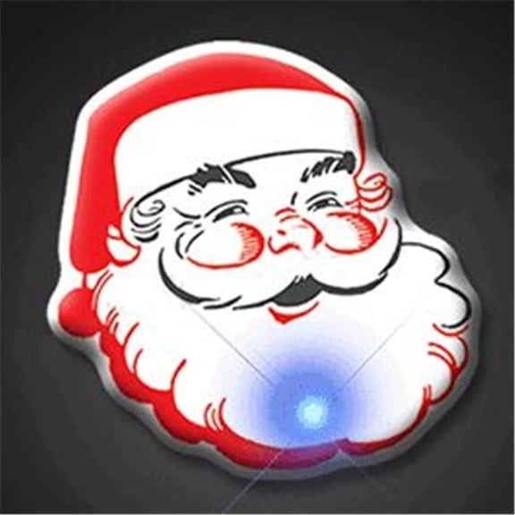 Santa Claus Flashing Lapel Pin - Multicolor - 1.25 in - Set of 2 Batteries - Fun Holiday Accessory