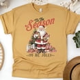 thumbnail image 1 of Santa Claus Graphic T-Shirt | Vintage Holiday Tee for Men Women Kids, Gold, Size M, 1 of 6