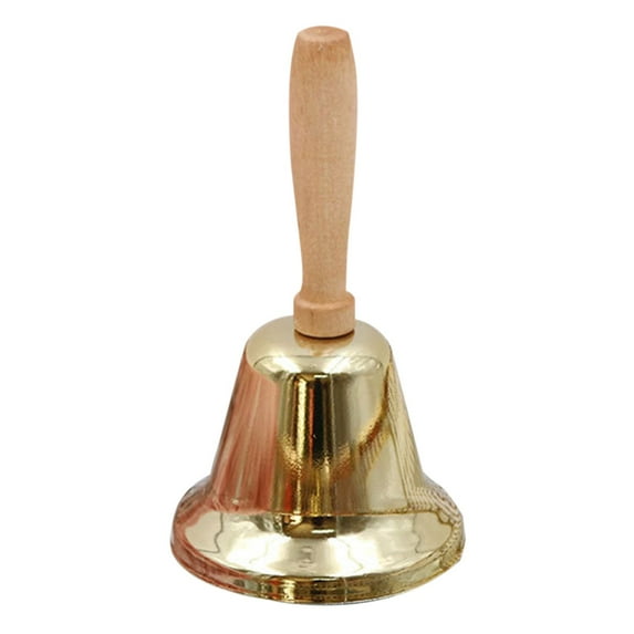 Santa Claus Hand Bells, Christmas Decorations, Service Call Bell with Wood Handle, for Home Party Restaurant Office, 2.5"x4.6"