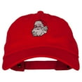 thumbnail image 1 of Santa Claus Head Embroidered Unstructured Washed Cap - Red OSFM, 1 of 5