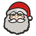 thumbnail image 1 of Santa Claus Head with Big Bushy Beard Christmas Holiday Applique Multi-Color Embroidered Iron-On Patch - 3.5 Inch Large, 1 of 5