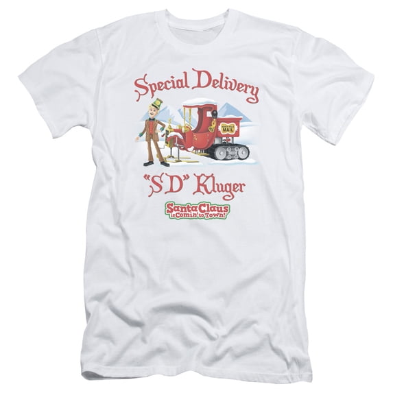 Santa Claus Is Comin To Town/Kluger S/S Adult 30/1 T-Shirt White