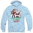 thumbnail image 1 of Santa Claus Is Comin' To Town Kringle To Claus Unisex Adult Pull-Over Hoodie, Light Blue, Medium, 1 of 5