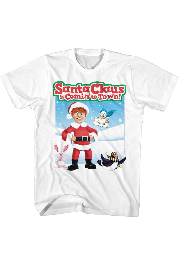 Santa Claus Is Comin' To Town Santa Characters White T-Shirt