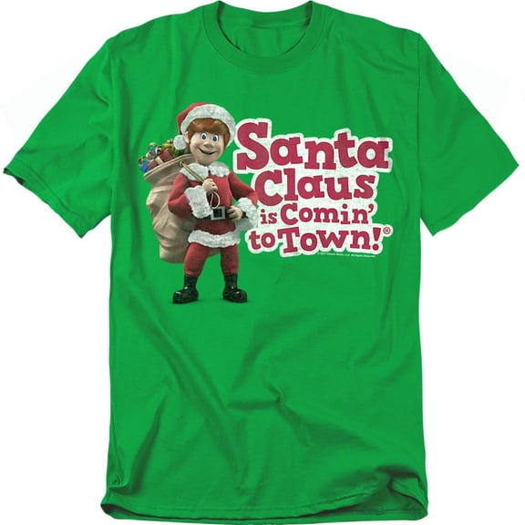 Santa Claus Is Comin To Town T-Shirt Santa Logo Unisex Graphic Tee For Men & Women