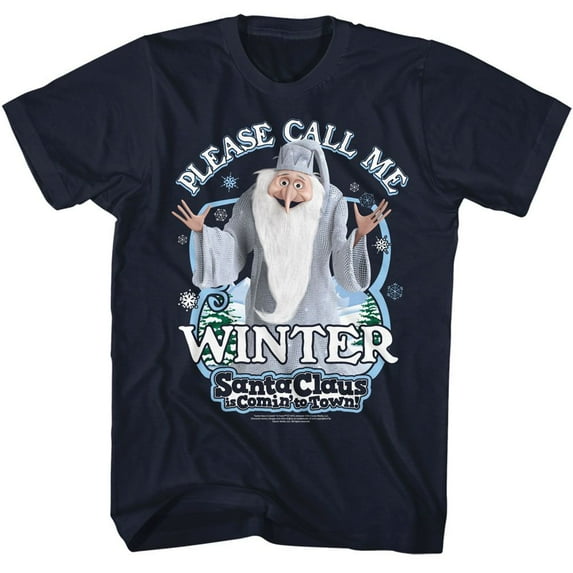 Santa Claus Is Coming To Town Santa Winter Navy Adult T-Shirt 2Xl