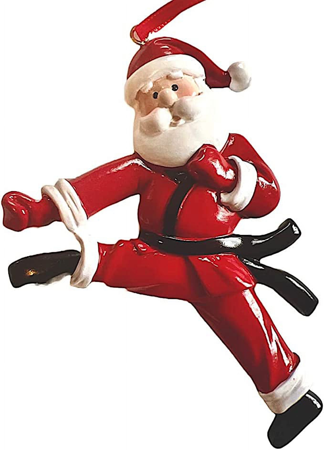 Santa Claus Karate Christmas Tree Ornament