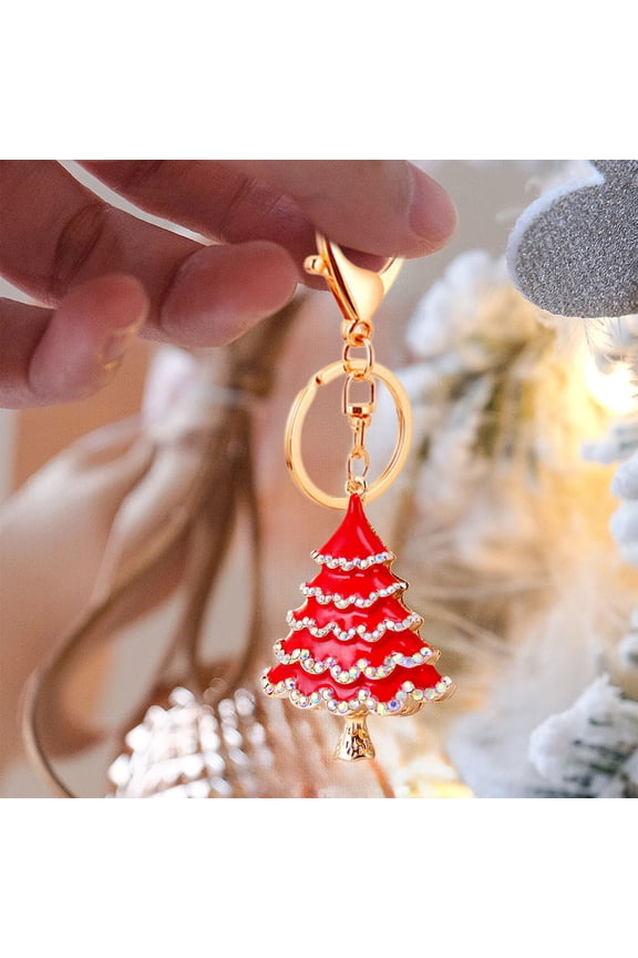 Santa Claus Keychain, Christmas Metal Key Ring Pendant for Keys, Bag Charm, Gift Tag, Festive Holiday Accessories for Everyone(D)