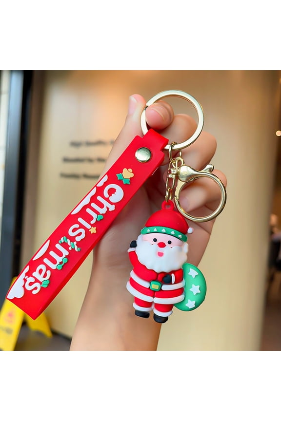 Santa Claus Keychain Snowman Decoration Pendant Backpack Car Key MerryChristmas Gift