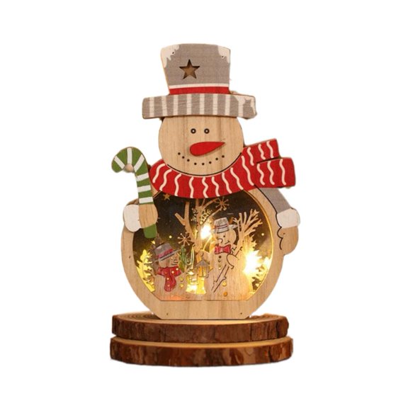 Santa Claus LED Window Decor, 4.14x6.30 Inch Wooden Holiday Light, Warm Festive Atmosphere for Hotel and Mall Displays