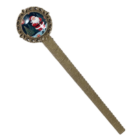 Santa Claus Lace Bookmark in Antique Bronze - Book Mark for Readers and Book Lovers
