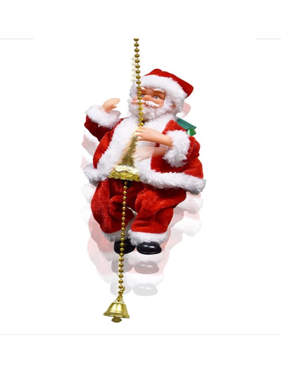 Santa Claus Music Climbing Rope, Rope Climbing Ladder Santa Electric Toys for Christmas Party Home Door Wall Festive Decoration