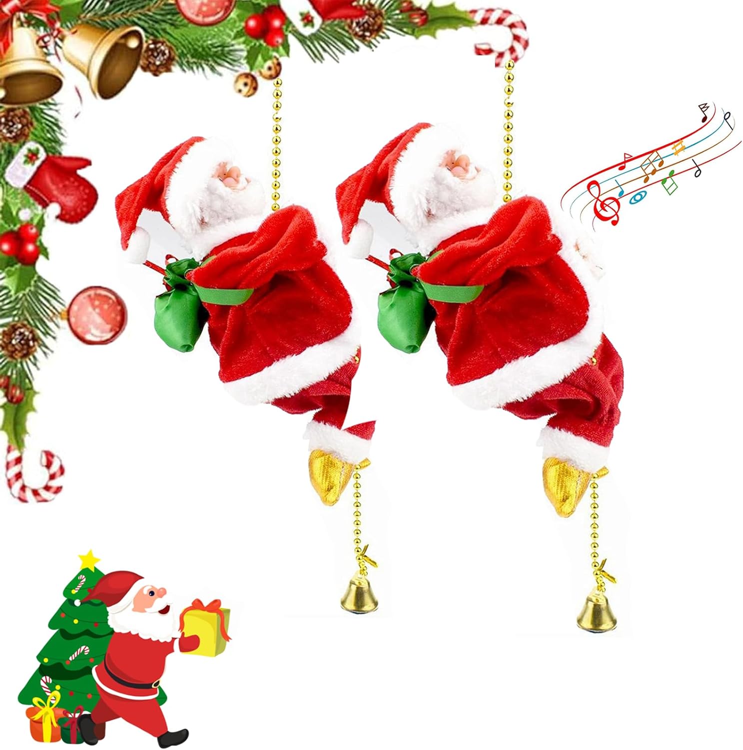 Santa Rope Santa Claus Musical Climbing Rope, 2026 New Electric Hanging Climbing ...