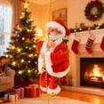 thumbnail image 1 of Santa Claus Musical Climbing Rope, 9" Electric Climbing Santa on Rope with Light Music & Sound, Battery Operated Funny Musical Christmas Tree Ornament for Fireplace Home Décor (Golden Feet), 1 of 6