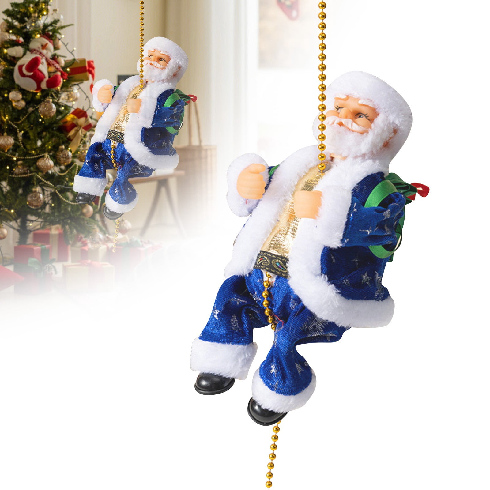 Santa Rope Santa Claus Musical Climbing Rope, Electric Christmas Climbing Santa ...
