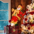 thumbnail image 1 of Santa Claus Musical Climbing Rope, Electric Climbing Santa Claus with Light Music and Sound, Climbs Up and Down, Funny Climbing Santa on Rope for Christmas Tree Fireplace Home Décor (Red), 1 of 6