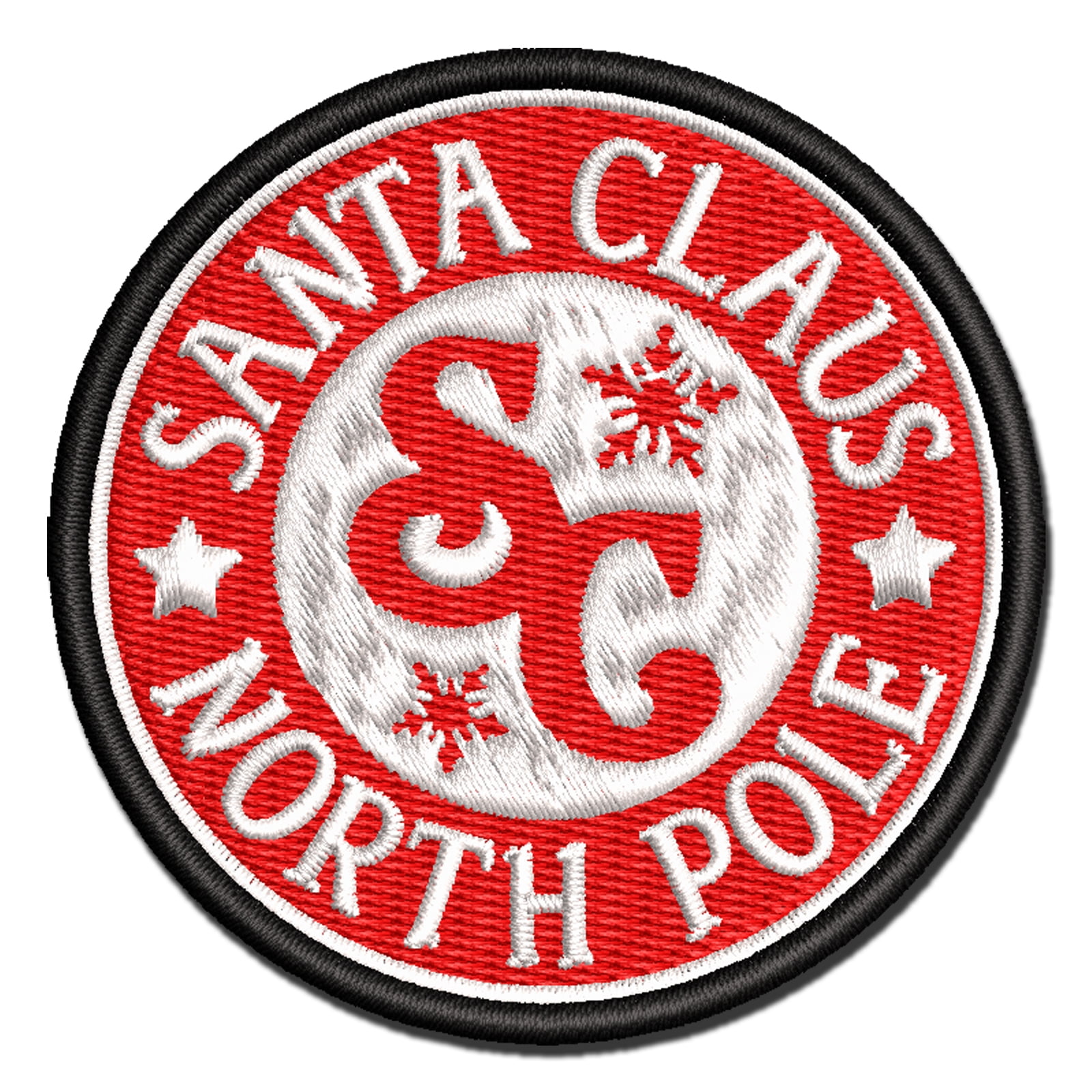 Santa Claus North Pole Christmas Applique Multi-Color Embroidered Iron-On Patch - 3.5 Inch Large