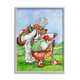 thumbnail image 1 of Santa Claus Off Duty Silly Reindeer Golfing Animals & Insects Painting Framed Art Print Wall Art, 1 of 5