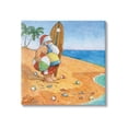 thumbnail image 1 of Santa Claus On Beach Surf Board Tropical Christmas Holiday Painting Gallery-Wrapped Canvas Print Wall Art, 1 of 5