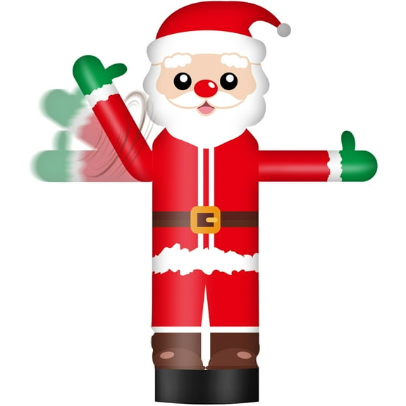 Santa Claus One-Arm Waving Inflatable Tube Man Wacky Dancing Guy for Outdoor Decoration & Business Promotion, Christmas Theme (Blower Not Included)