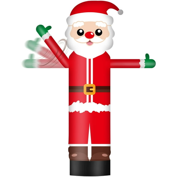 Santa Claus One-Arm Waving Inflatable Tube Man Wacky Dancing Guy for Outdoor Decoration & Business Promotion, Christmas Theme (Blower Not Included)
