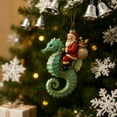 thumbnail image 1 of Santa Claus Ornament 2D Flat Round Christmas Tree Decoration with Hanging String for Party Gift(C), 1 of 6