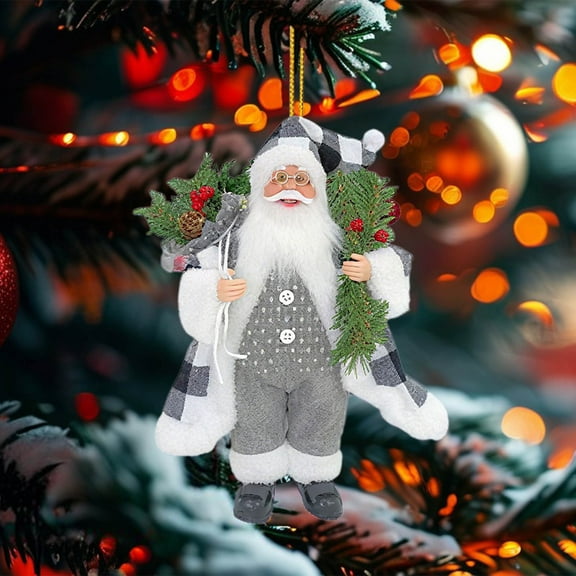 Santa Claus Ornaments,Acrylic Santa Claus Pendant-Christmas Tree Small Pendant Decoration