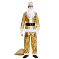 thumbnail image 1 of Santa Suit Men Adult Santa Suit Gold Top and Pants 6PCS Outfit Set Christmas Mens Suit Party Suit L, 1 of 8