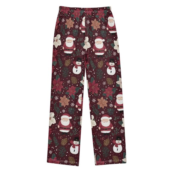 Santa Claus Pajama Pants Soft Lightweight Lounge Pants Bottoms Sleep Pants Warm Comfy