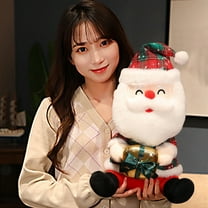 Santa Claus Plush Doll 14.9 Inch Christmas Stuffed Animal Cotton Pillow Toy Holiday Decor Gift for Kids Stocking Stuffer Cuddly Buddy