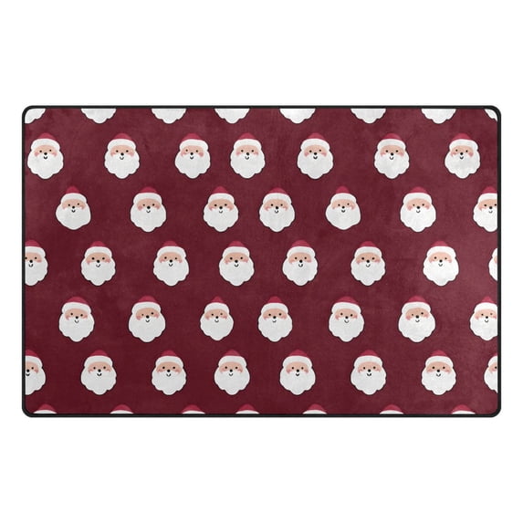 Santa Claus Portrait Memory Foam Area Rug 60"x39" Non Slip, Absorbent, Fade Proof for Living Room, Bedroom, Office