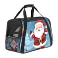 thumbnail image 1 of Santa Claus Premium Fabric Pet Bag - Durable 900D Oxford Cloth - Cozy Sherpa Base - Ideal for Cats - Adjustable Nylon Webbing Straps - 17x10x11.8in/43x26x30cm Size, 1 of 7