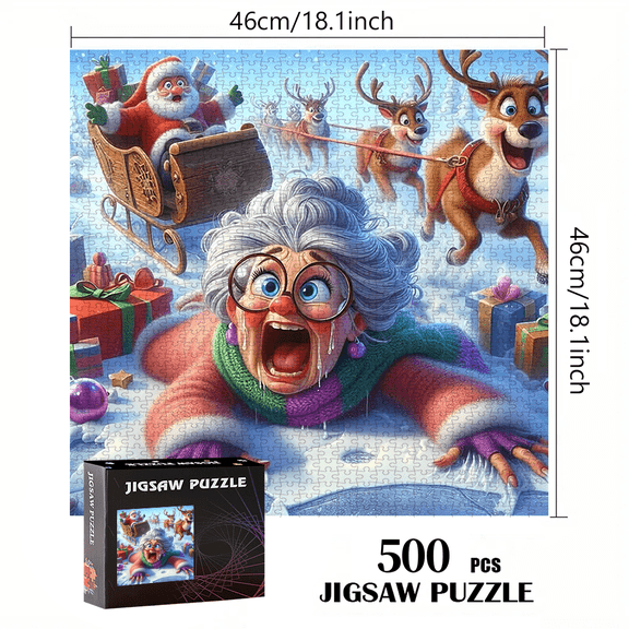 Santa Claus, Reindeer 500pcs/1024pcs Jigsaw Puzzle-Gifts-Family Interactive Games-Puzzle DIY-Home Decoration-Brain Challenge