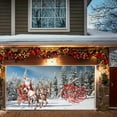 thumbnail image 1 of Santa Claus Reindeer Sleigh Garage Door Cover – Christmas Outdoor Holiday Banner with Snowy Night Scene for Front Yard Curb Appeal Party Backdrop Festive Home Decoration, 1 of 6