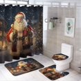 thumbnail image 1 of Santa Claus Reindeer Vintage Shower Curtain Home Decor, Polyester Cotton Fabric Waterproof Modern Bath Curtain with 12 Hooks 72x72 Inch, 1 of 8