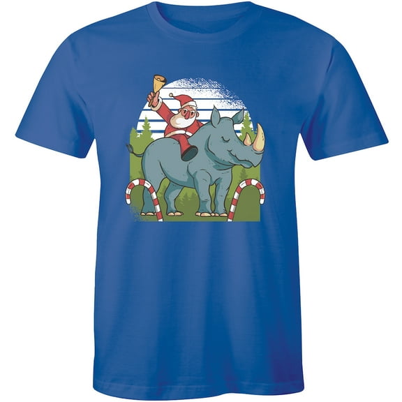 Santa Claus Riding A Hippopotamus Christmas holiday Men's T-Shirt