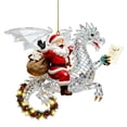 thumbnail image 1 of Santa Claus Riding a Dragon for Christmas Tree Decorations,Funny Acrylic Riding Dragon Santa Christmas Ornaments for Home Holiday Party Yard Windows Decor, 1 of 4