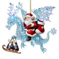 thumbnail image 1 of Santa Claus Riding a Dragon for Christmas Tree Decorations,Funny Acrylic Riding Dragon Santa Christmas Ornaments for Home Holiday Party Yard Windows Decor, 1 of 4