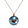 thumbnail image 1 of Santa Claus Riding Sleigh Necklace Personalized Custom Photo Round Pendant Adjustable Stainless Steel Necklaces with Gift Box for Men Women Mothers Valentine's Jewelry Gift, 1 of 6