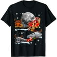 thumbnail image 1 of Santa Claus Riding Trains Sleigh Christmas Train Driver Gift T-Shirt, 1 of 5