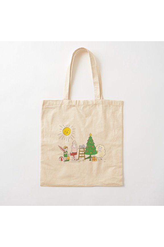 Santa Claus'S In Australia Summer Canvas Tote Bags, Reusable Shopping Bag