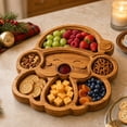 thumbnail image 1 of Santa Claus Serving Platter with Divided Tray, Snack & Dessert Wooden Food Tray, Cute Charcuterie Board for Holiday Parties, Cheese, Fruits, Candy Display,Christmas Decor(C), 1 of 7