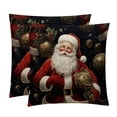 thumbnail image 1 of Santa Claus Set of 2 Velvet Throw Pillow with Unique Patterns - 16x16, 18x18, 20x20 Inches for Various Occasions - Pillows Covers Throw Pillow Inserts Pillow Inserts, 1 of 6
