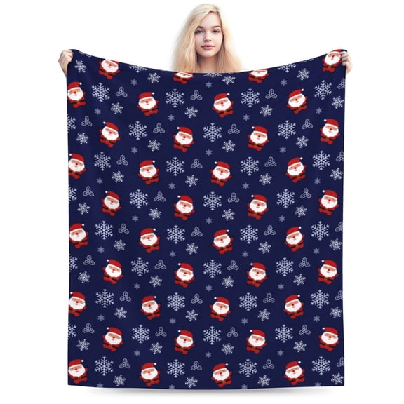 Santa Claus,Snowflake Throw Blanket, Gifts For Men Women, Soft Warm Cozy Lightweight Fleece Throw Blankets Sherpa Fuzzy Stuff For Bed Sofa Couch Chair 40"X30"