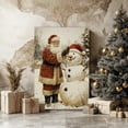 thumbnail image 1 of Santa Claus And Snowman Wall Art Festive Winter Scene Poster Holiday Wall Decor Winter Holiday Artwork Ready To Hang Xmas Gift Home Decor, 8x12 UNFRAMED, 1 of 3