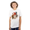 thumbnail image 1 of Santa Claus Snuggling Cute Kitten Women's Graphic T Shirt Tees Brisco Brands S, 1 of 5