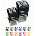 thumbnail image 1 of Santa Claus Standing with Reindeer Christmas Self-Inking Rubber Stamp Ink Stamper - Red Ink - Large 1-1/2 Inch, 1 of 7