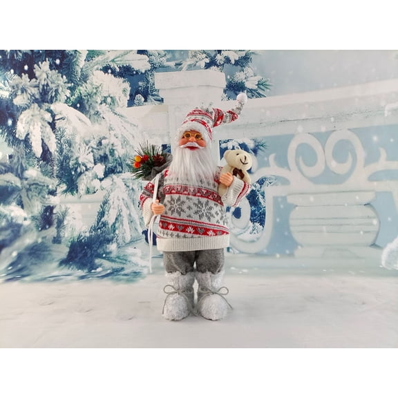 MERRYHAPY Christmas Santa Figurine Standing Holiday Decoration for Home, Assorted Colors Festive Seasonal Decor